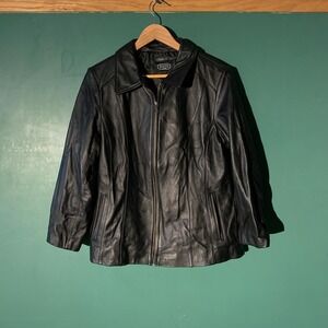BGSD Black Lambskin Leather Jacket Womens Medium Grunge Edgy Biker Style